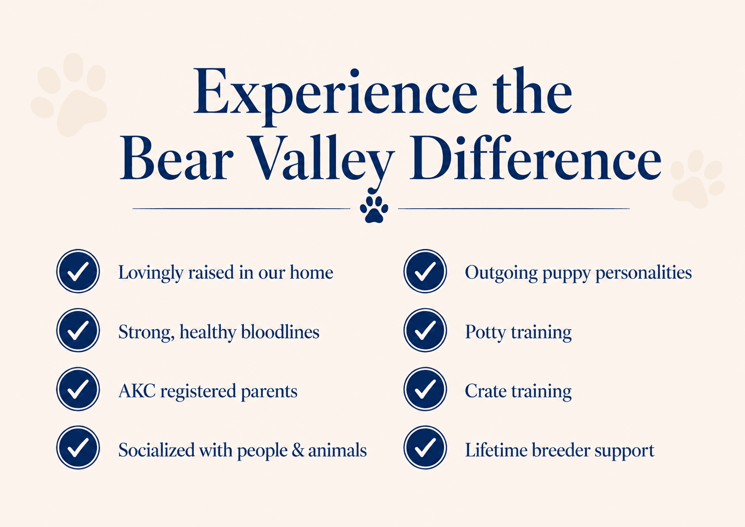 Experience the Bear Valley Difference